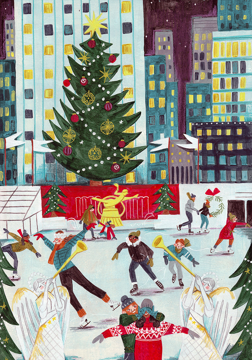 Ice skating at Rockefeller center Poster