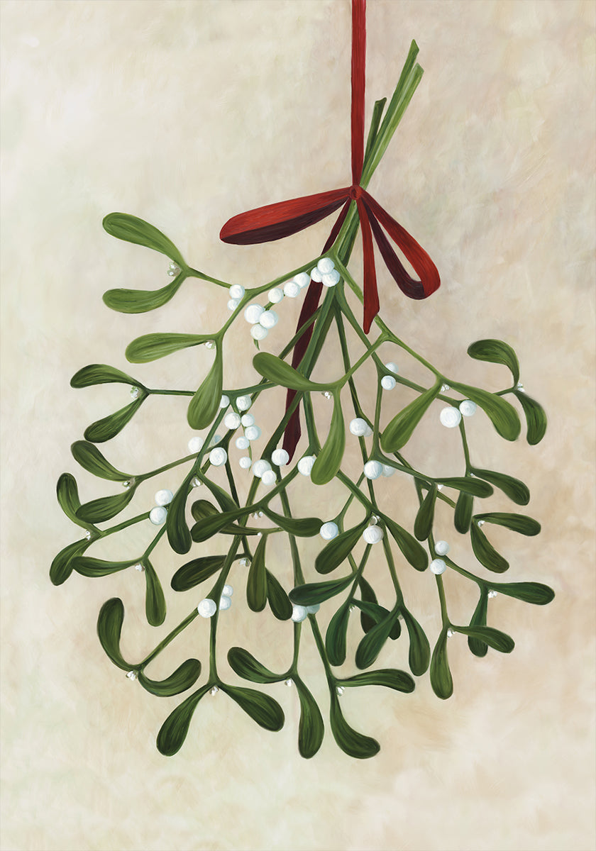 Mistletoe bouquet with bow Poster