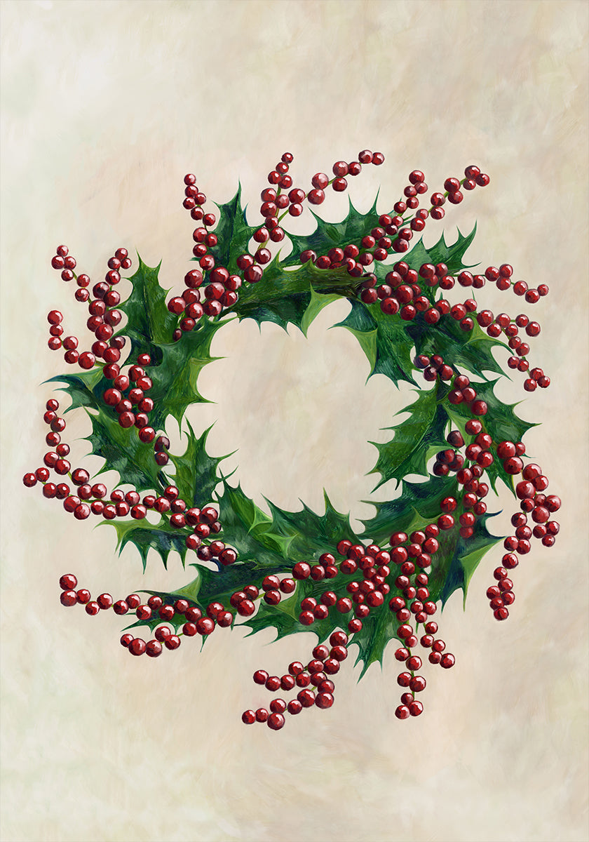 Holly wreath Poster