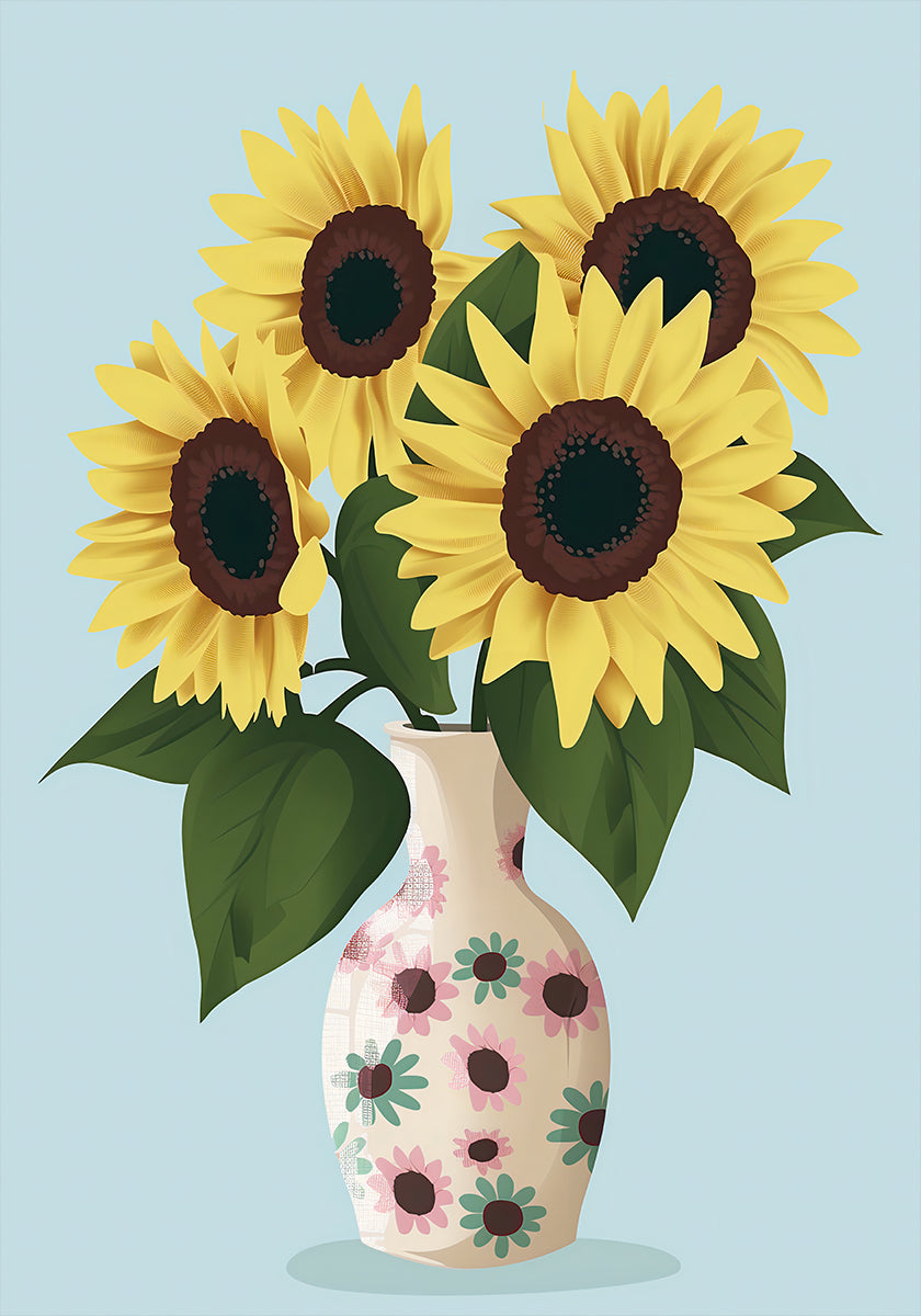 Vase of Sunflowers