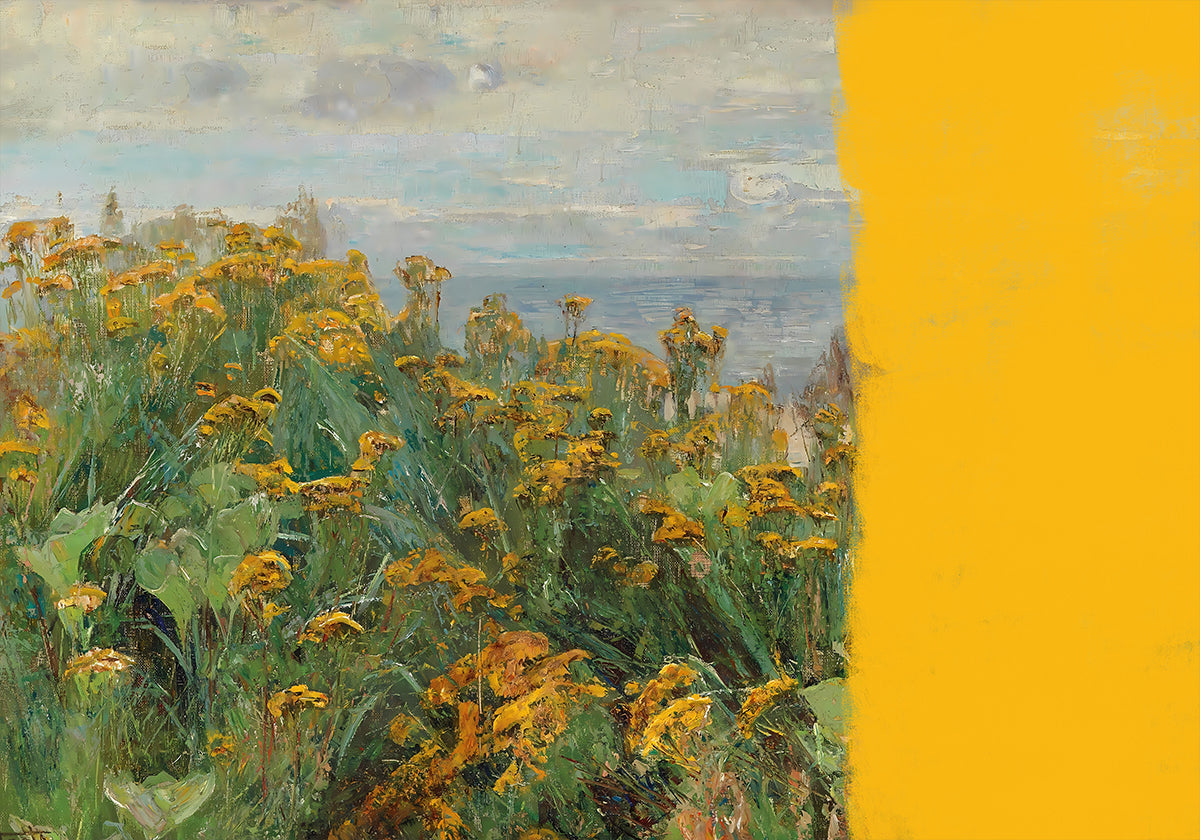 yellow modern landscape collage Poster