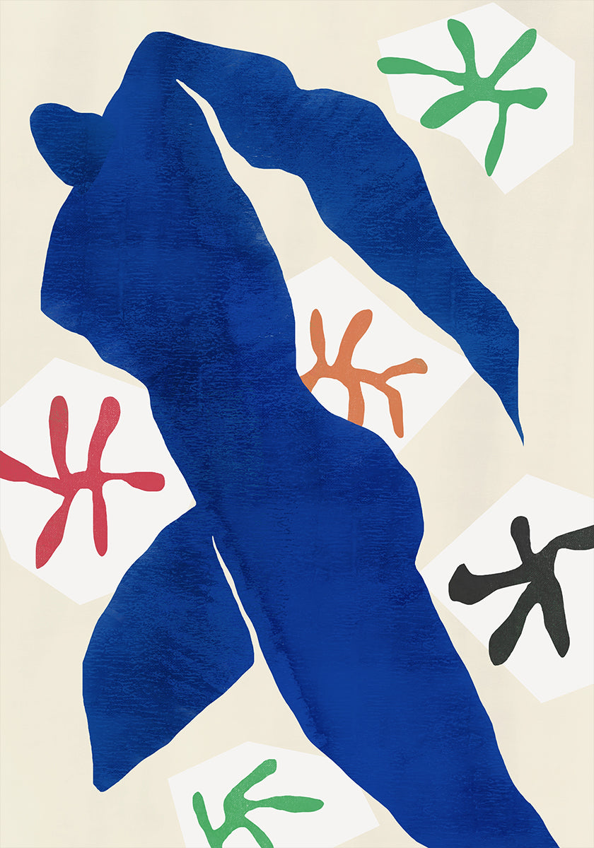 Abstract Blue Figure Poster