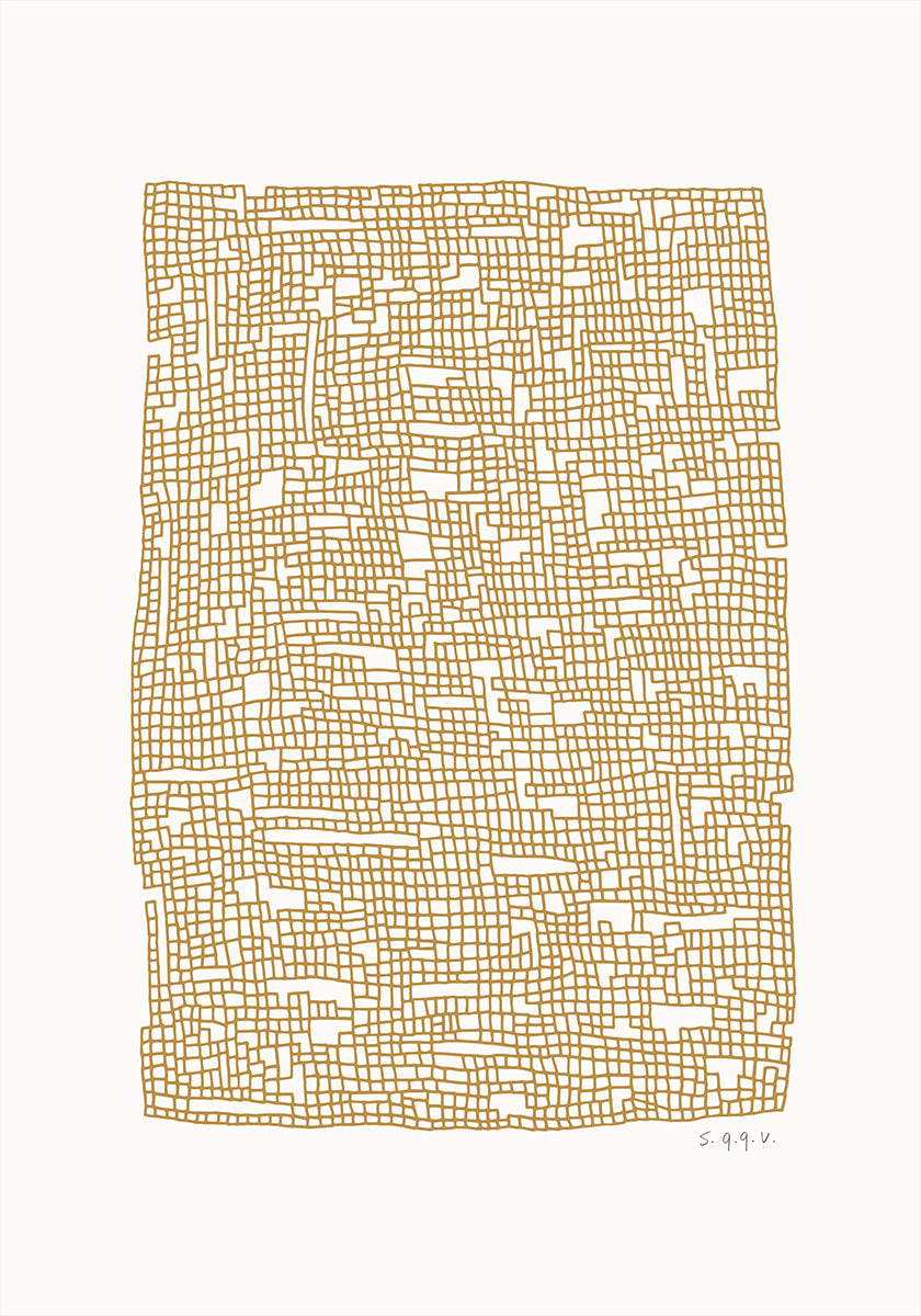 Grid Dark Oker Poster