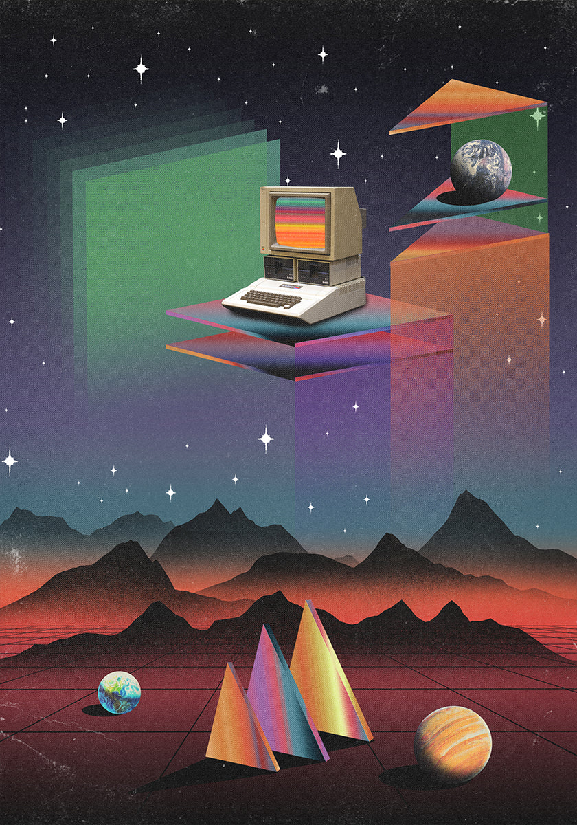 80s CRT Computer Poster