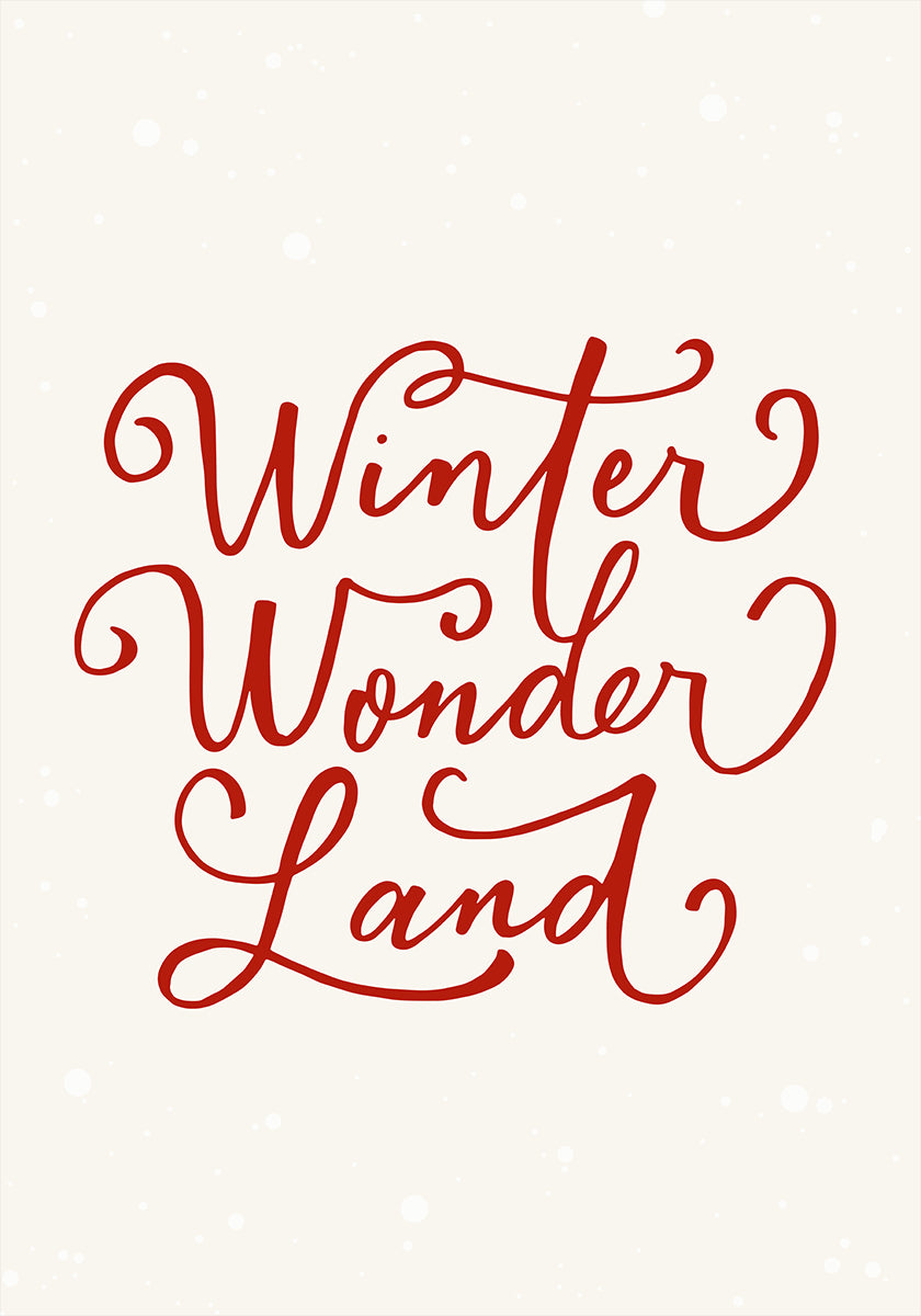 Winter Wonderland Text (green), Christmas Noël Holiday Winter Quote Typography Lettering Poster