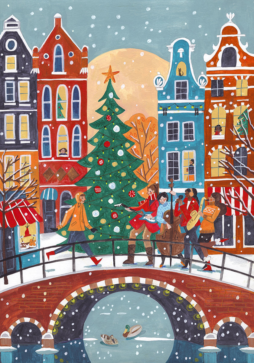 Snowfall in Amsterdam Poster