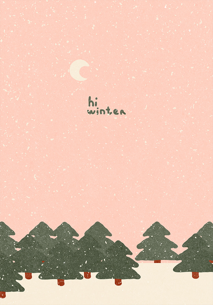Magical snowfall in the forest. Hello winter Poster