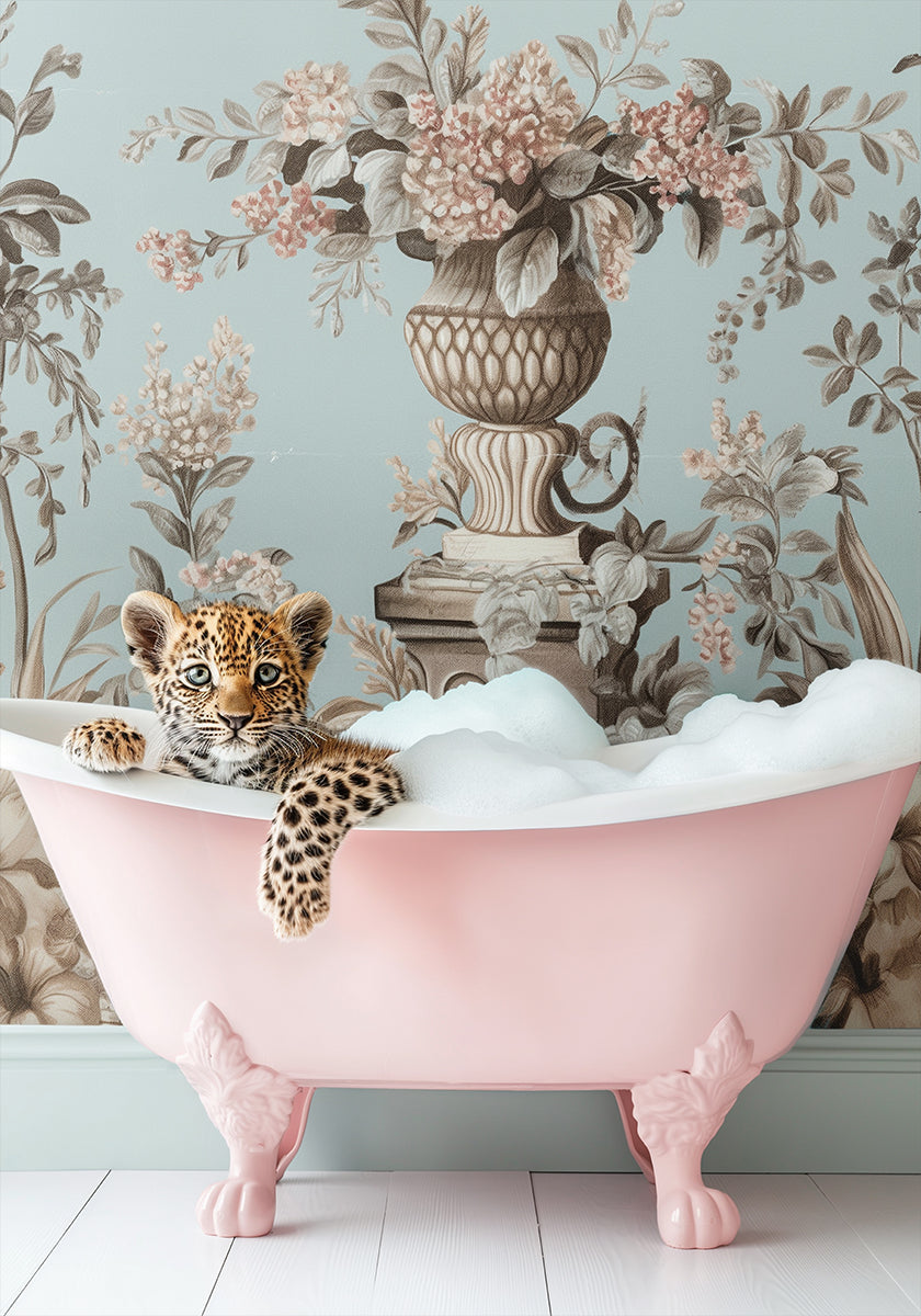 Leopard’s Pink Bubble Bath Poster