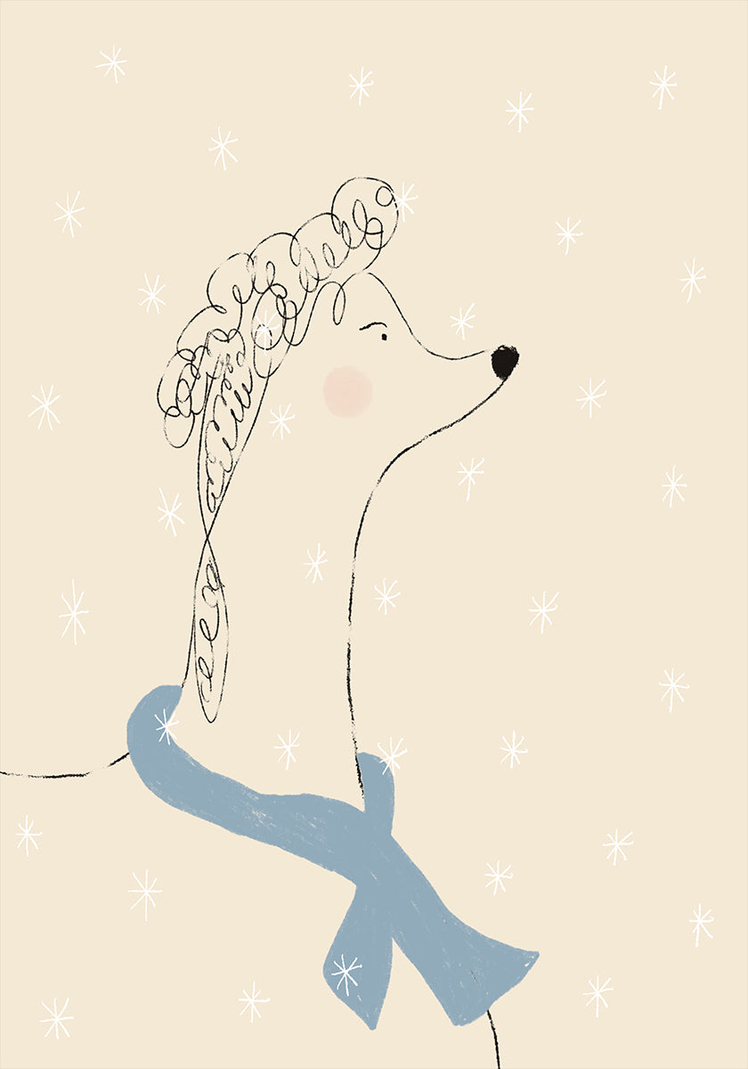 Poodle in the Snow Poster