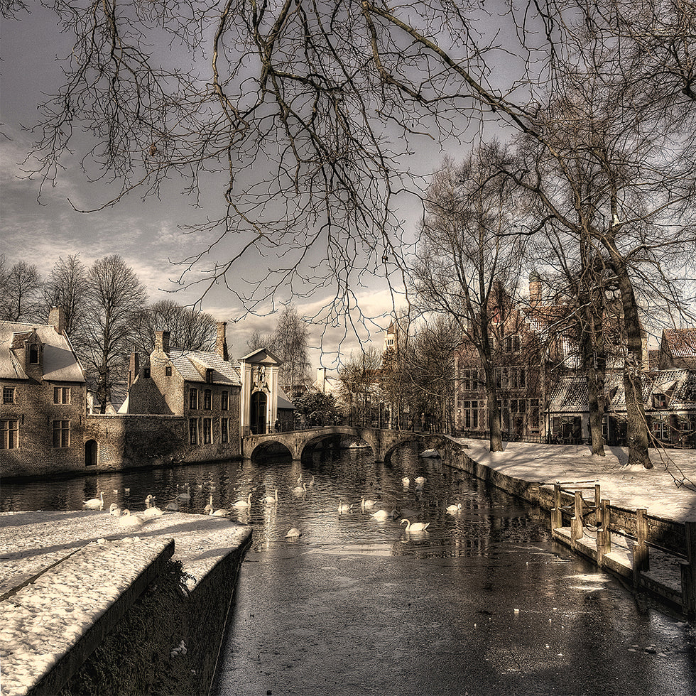 Bruges in Christmas dress Poster