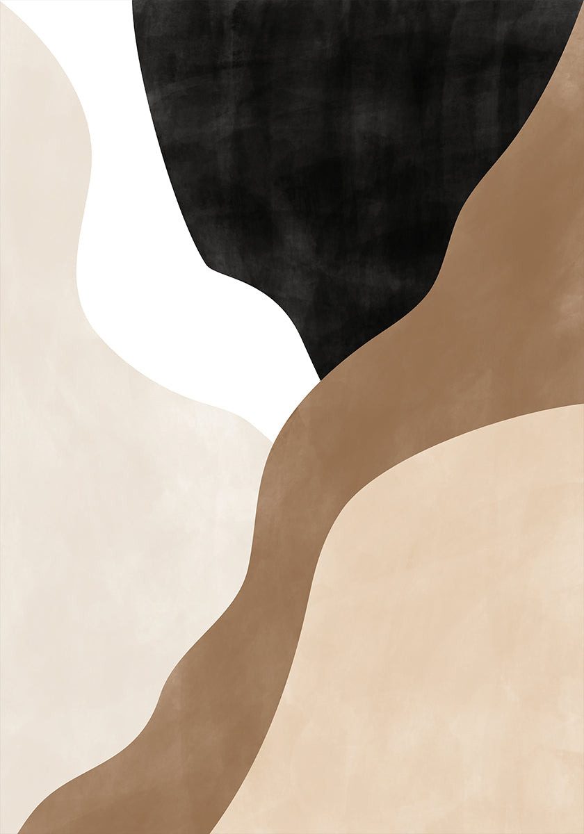 Abstract Beige and Brown Art Poster