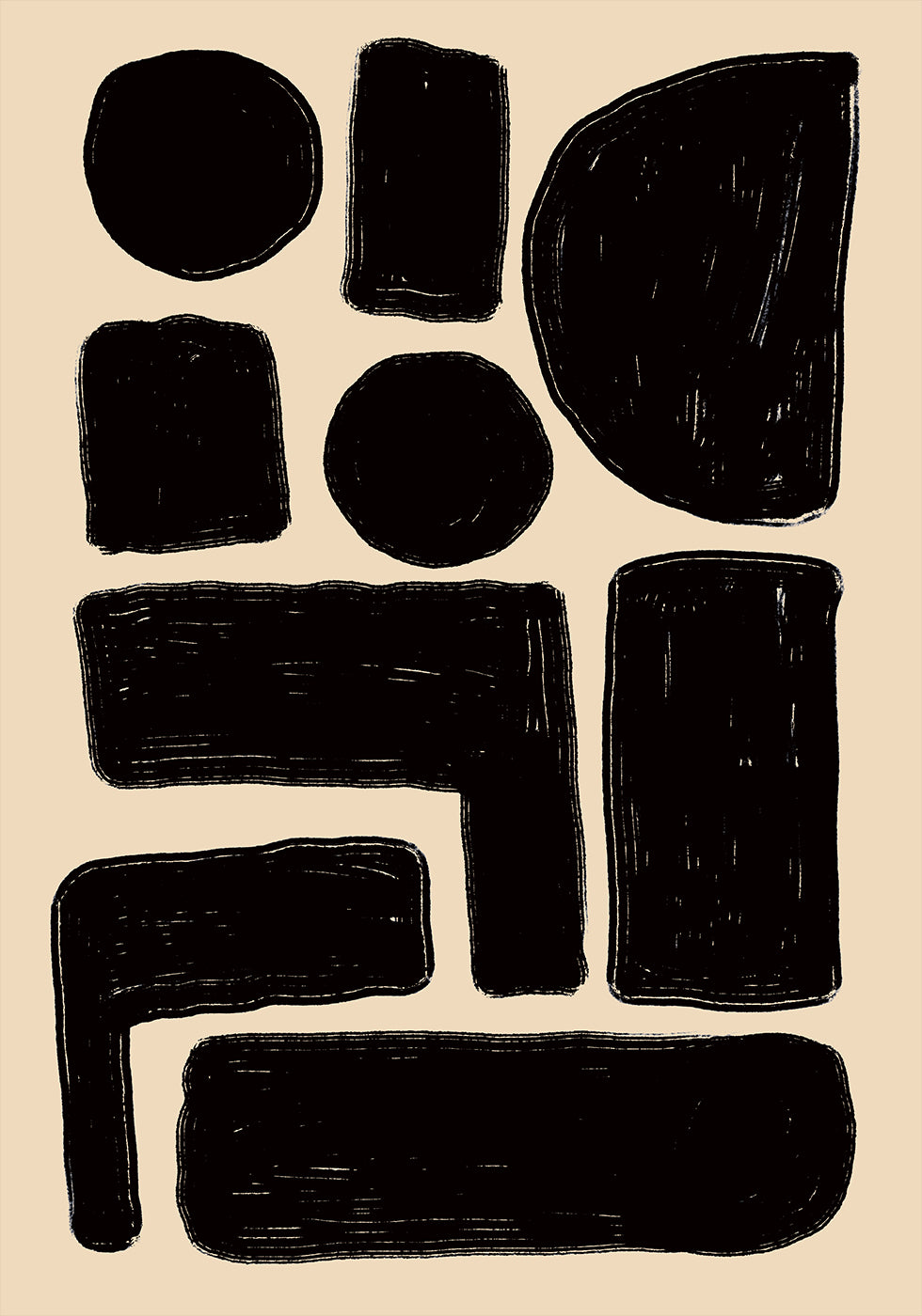 Abstract Black Shapes Poster