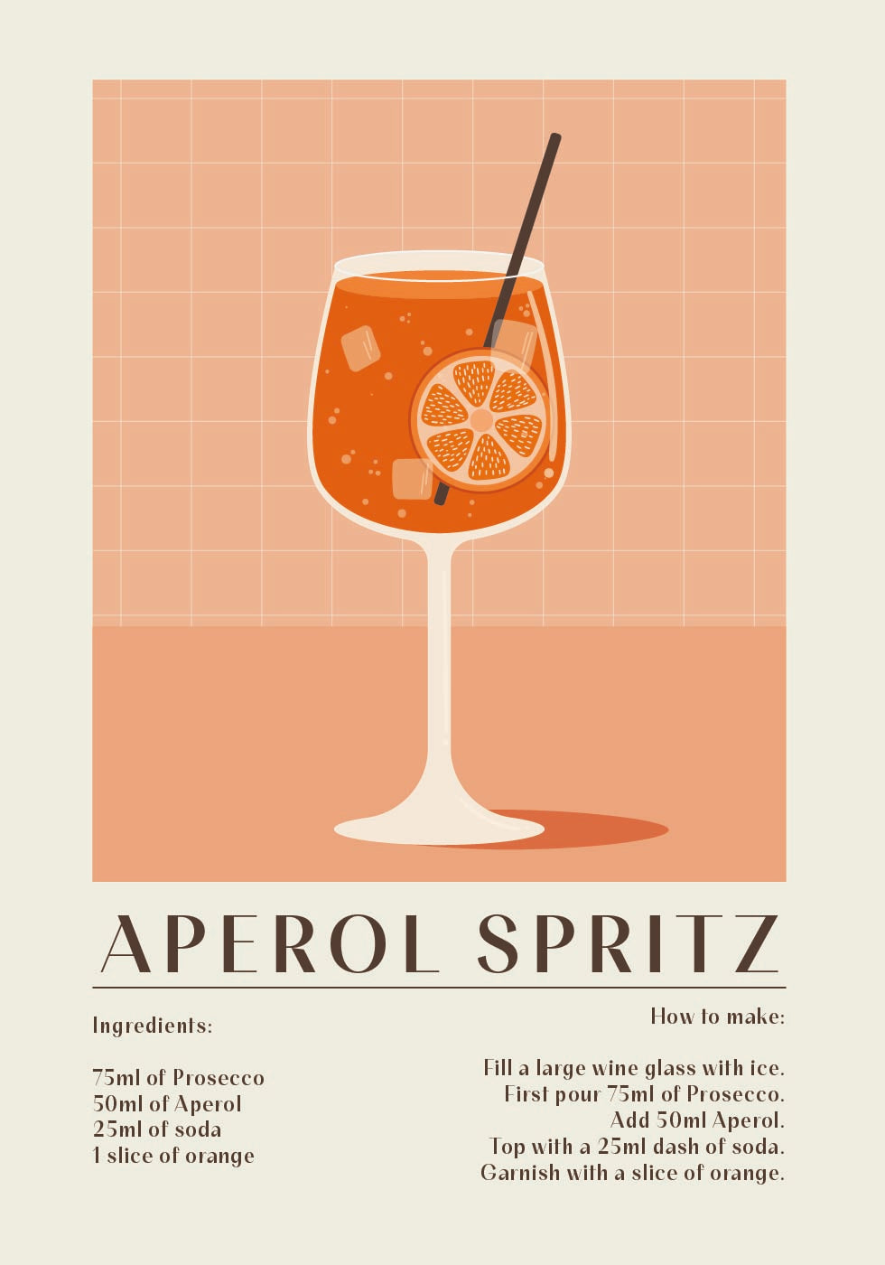 Aperol Spritz Recipe Poster