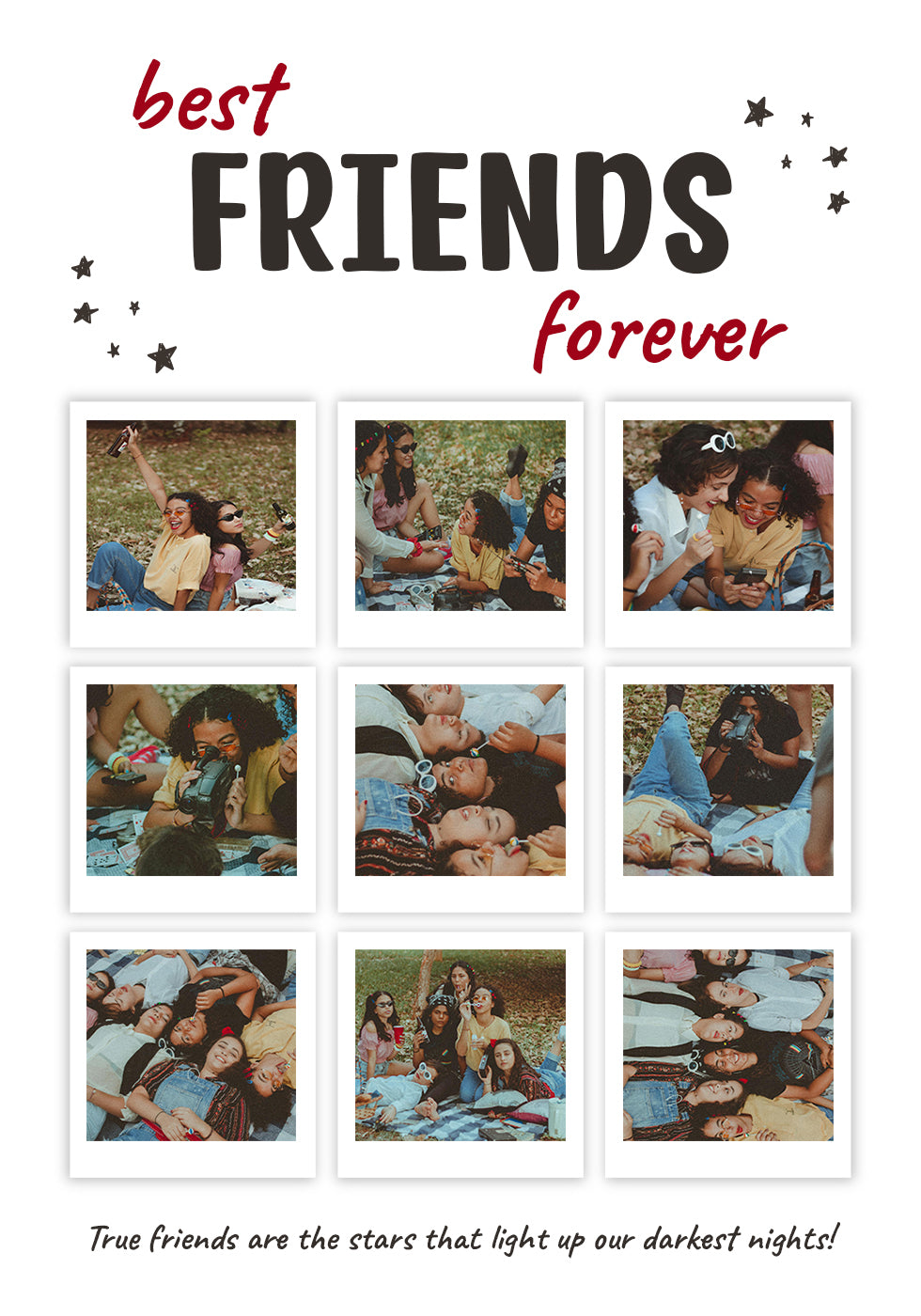 Best Friends Forever Personalized Photo Collage Poster