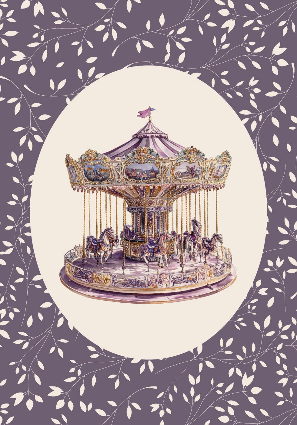Carousel, Vintage Merry-Go-Round Poster