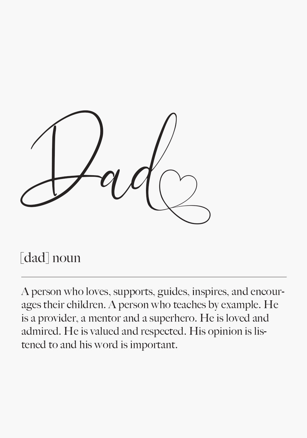 Father Definition Personalized Poster