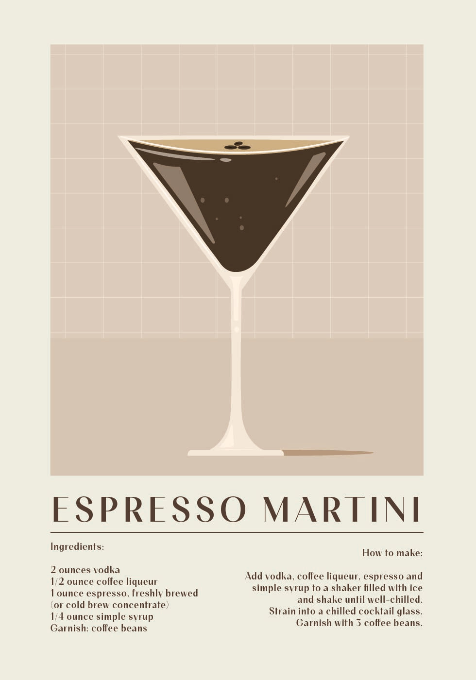 Espresso Martini Recipe Poster