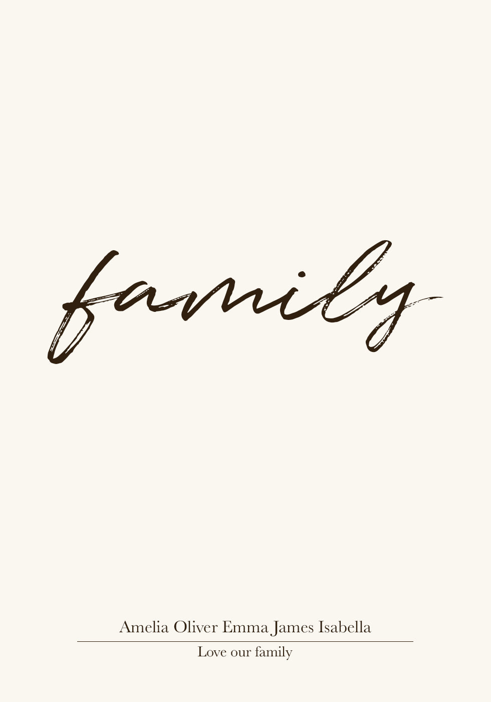 Minimalist Family Names Poster