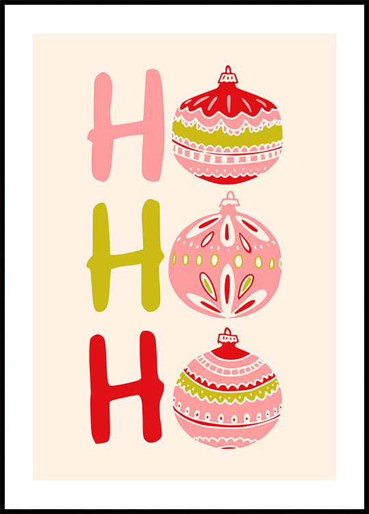 HoHoHo Cheerful little Christmas Illustration Poster