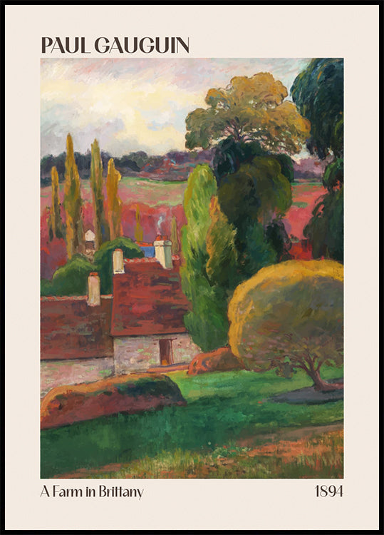 A Farm in Brittany, Paul Gauguin 1894 Poster