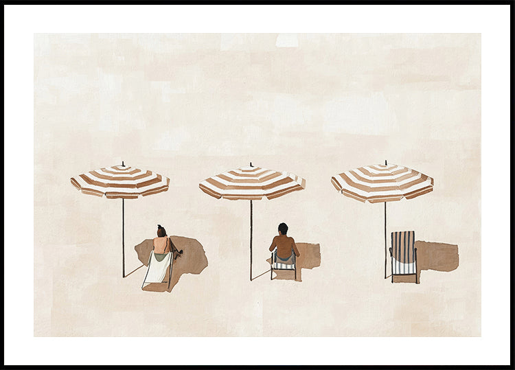 Striped Umbrellas Poster