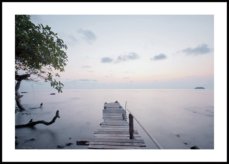 Tranquil Morning Pier Poster
