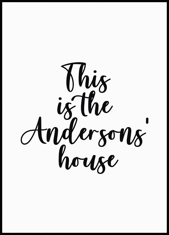 Custom Family Name House Poster