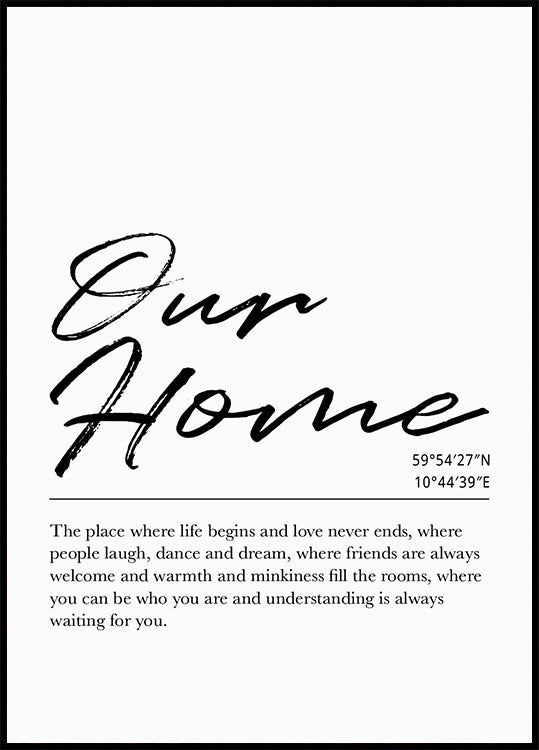 Custom Home Coordinates Poster