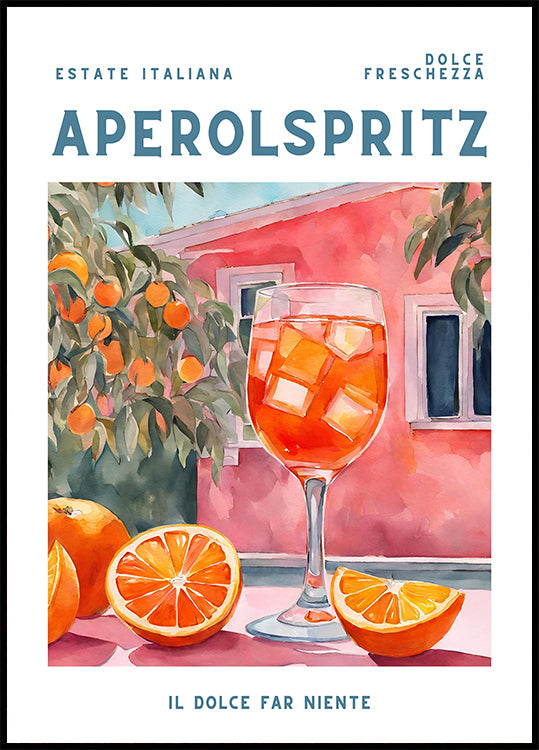Aperol Spritz, Aquarell, Fresh Poster