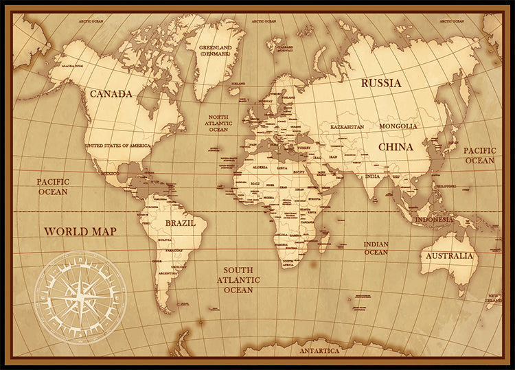 Vintage World Map Poster