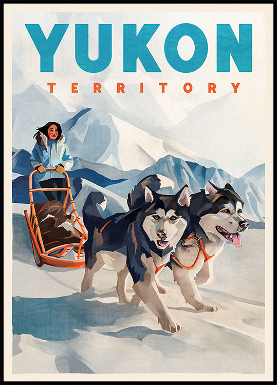 Yukon Territory Dog Sled Travel Poster