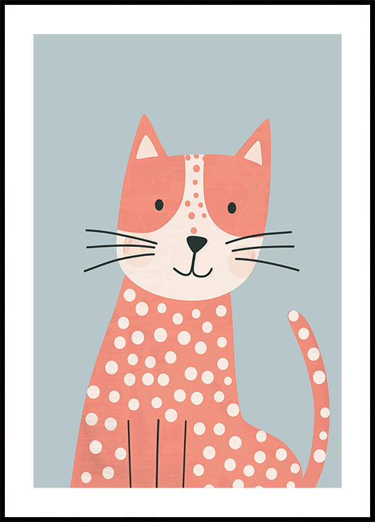 Polka Dot Cat Poster