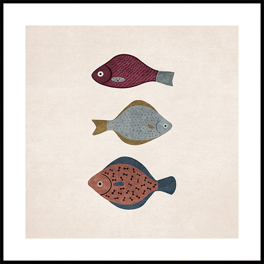 Trio of Fish Forms Poster