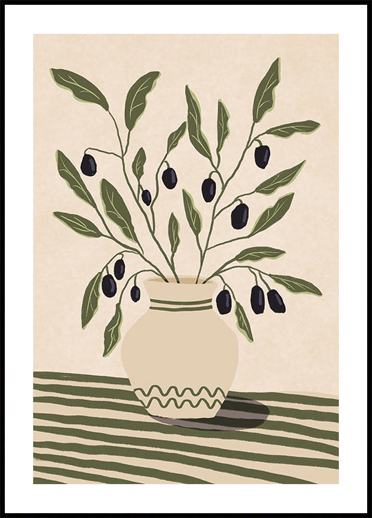 Vase With Olives Poster