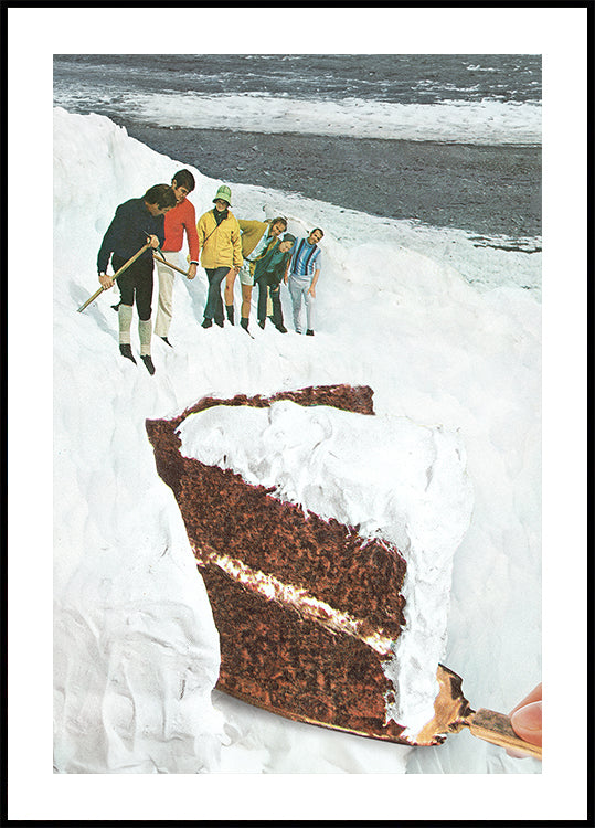 Glacier Calving Cake - Dessert Snow Mountain Poster