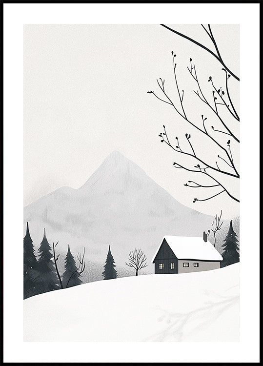 Winter Landscape House Snow Poster