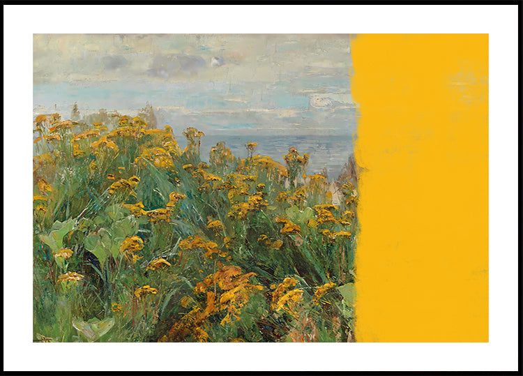 yellow modern landscape collage Poster