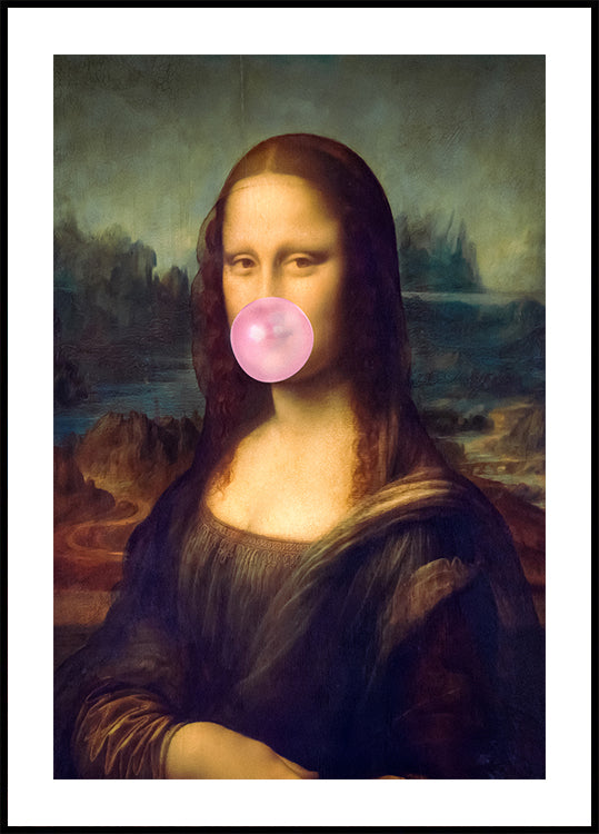 Mona Lisa Bubble Gum  Poster