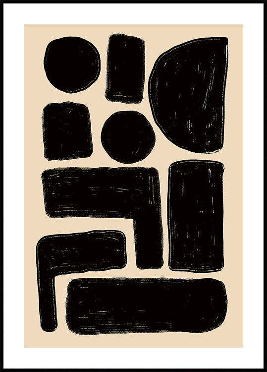 Abstract Black Shapes Poster