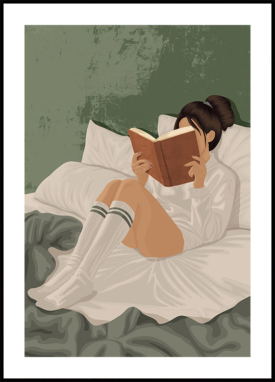Girl Reading book Poster