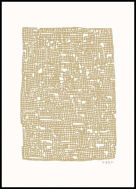 Grid Dark Oker Poster