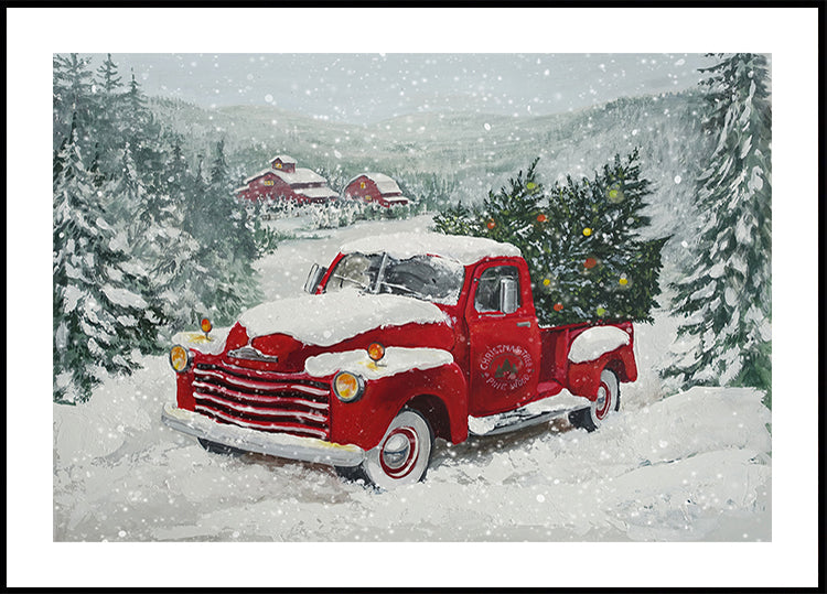Snowy Holiday Drive Poster