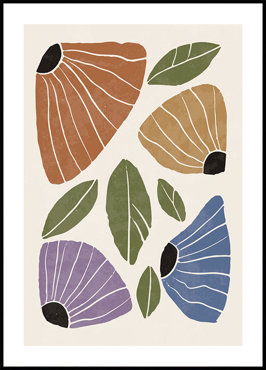 Abstract Flowers Poster