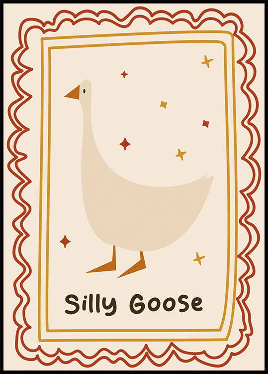 Silly Goose Illustration Poster