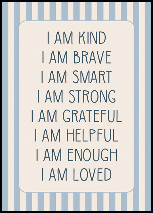 Boys Affirmations, Positive Self-Talk Poster
