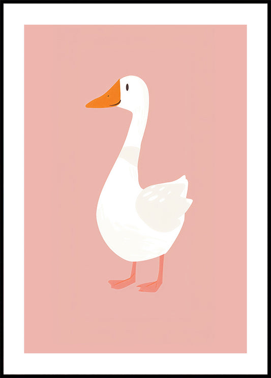 Goose On Pink Poster