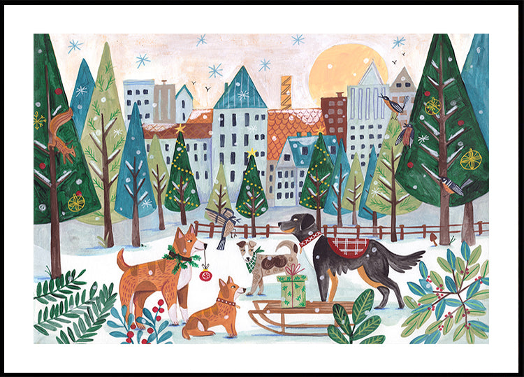 Dogs in the park Poster