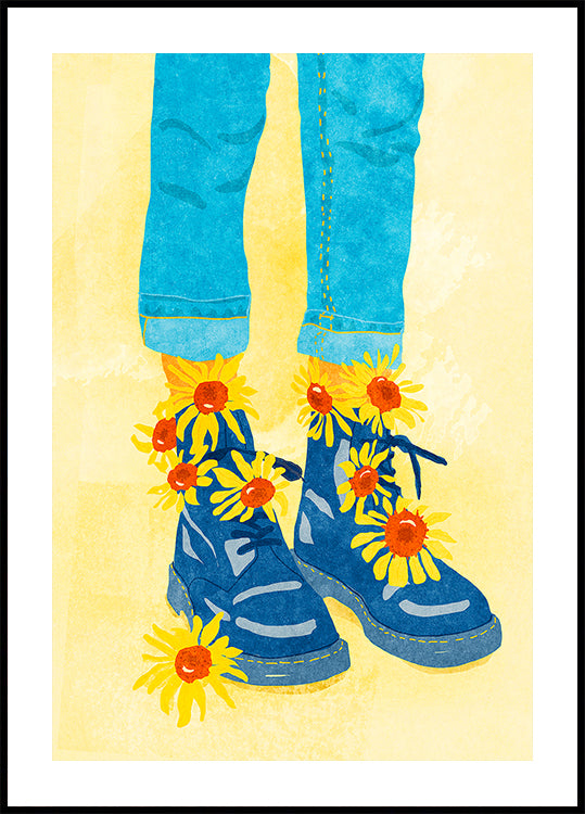 Sunflower Walk Poster