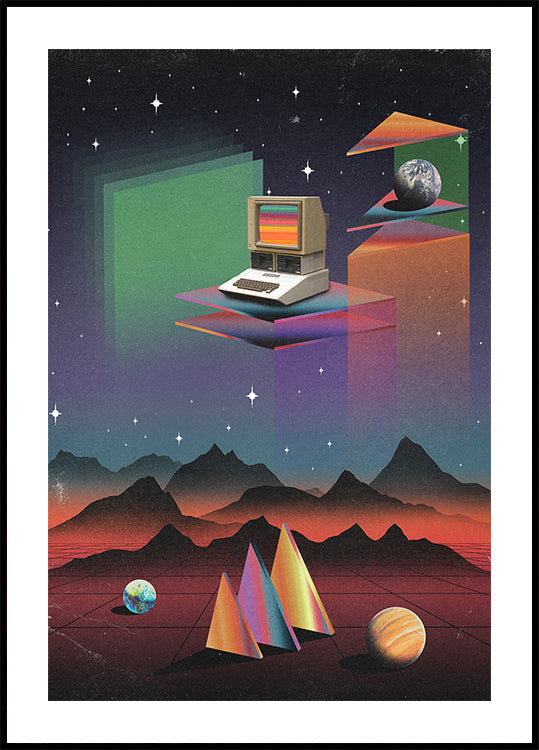 80s CRT Computer Poster