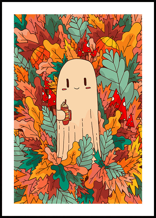 A ghost and coffee Poster